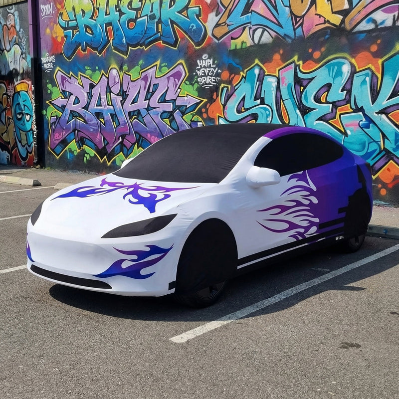DreamCraft Challenge | Purple Flame Street Style | BESVOL Custom Car Cover